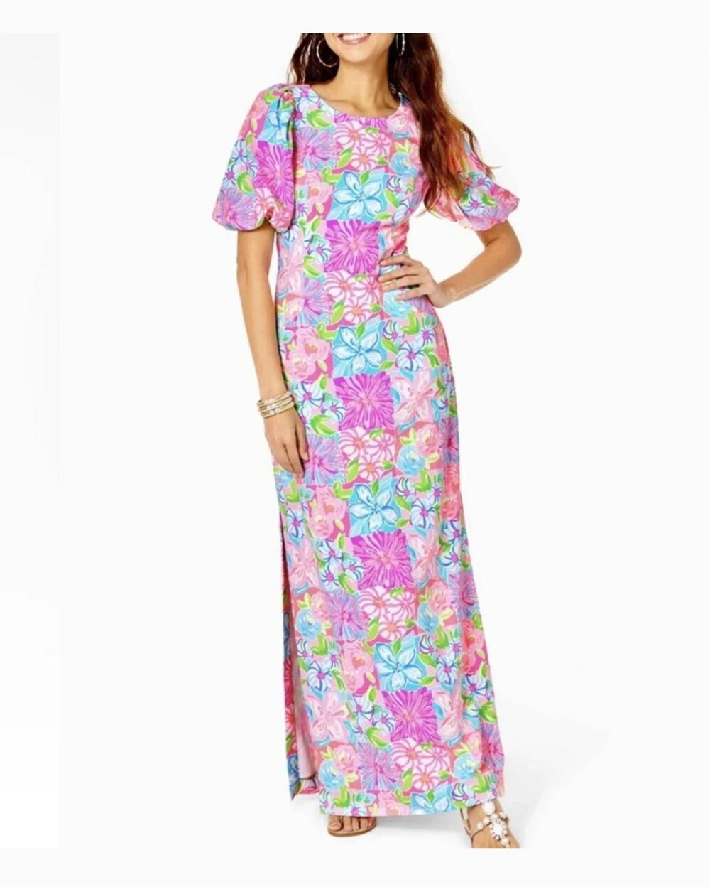 Lilly Pulitzer Kimberle Stretch Maxi Dress Womens Size 12 NWT Take It From Mums